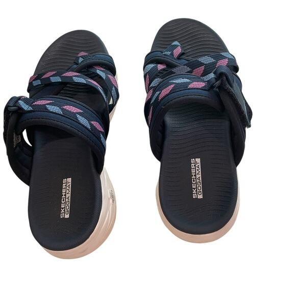 SKECHERS Goga Mat – Velcro Sport Sandals, Blue/Pink, Sz 6 - Picture 2 of 6